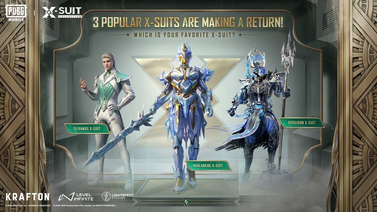 Interface de giro do evento Traje X do PUBG Mobile mostrando o sistema de sorteio e os custos de UC