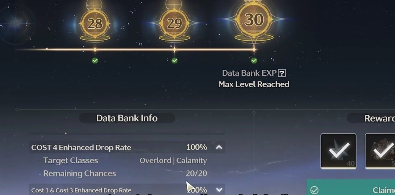 Consejos de Wuthering Waves: Tasa de drop mejorada de Costo 4 con el Banco de datos al nivel máximo