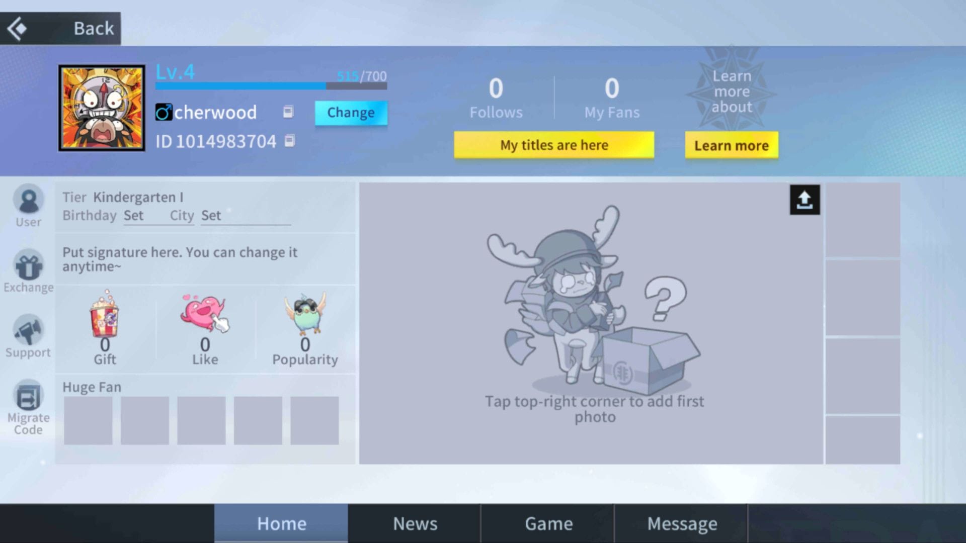 Extraordinary Ones player profile screen showing numeric UID and server selection