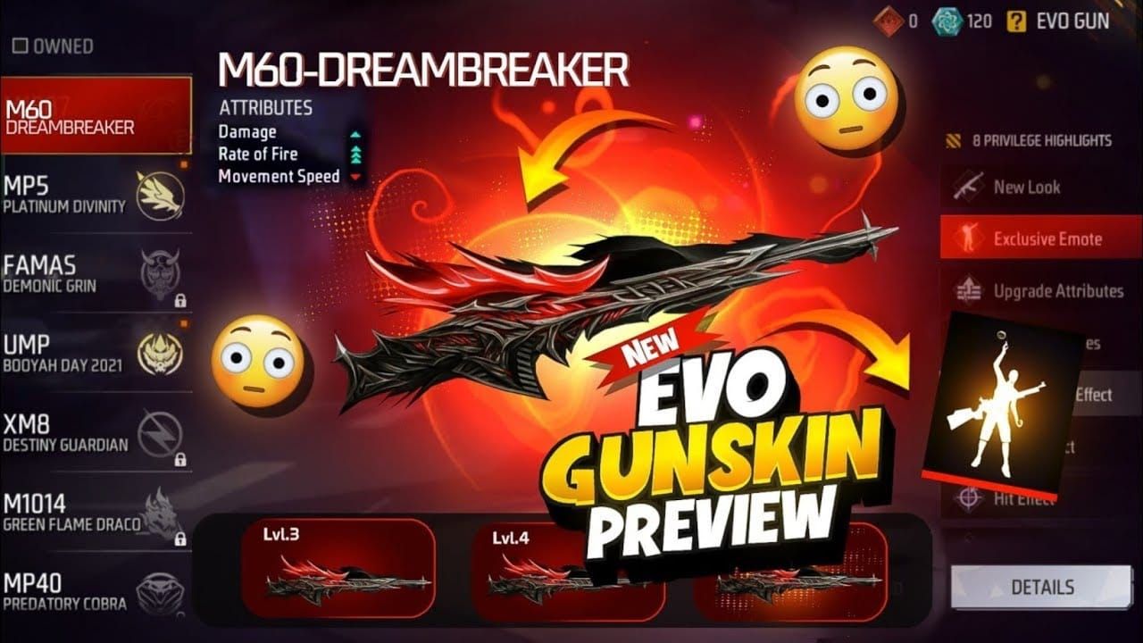 Free Fire 進化 M60 武器造型來自寶庫洩漏