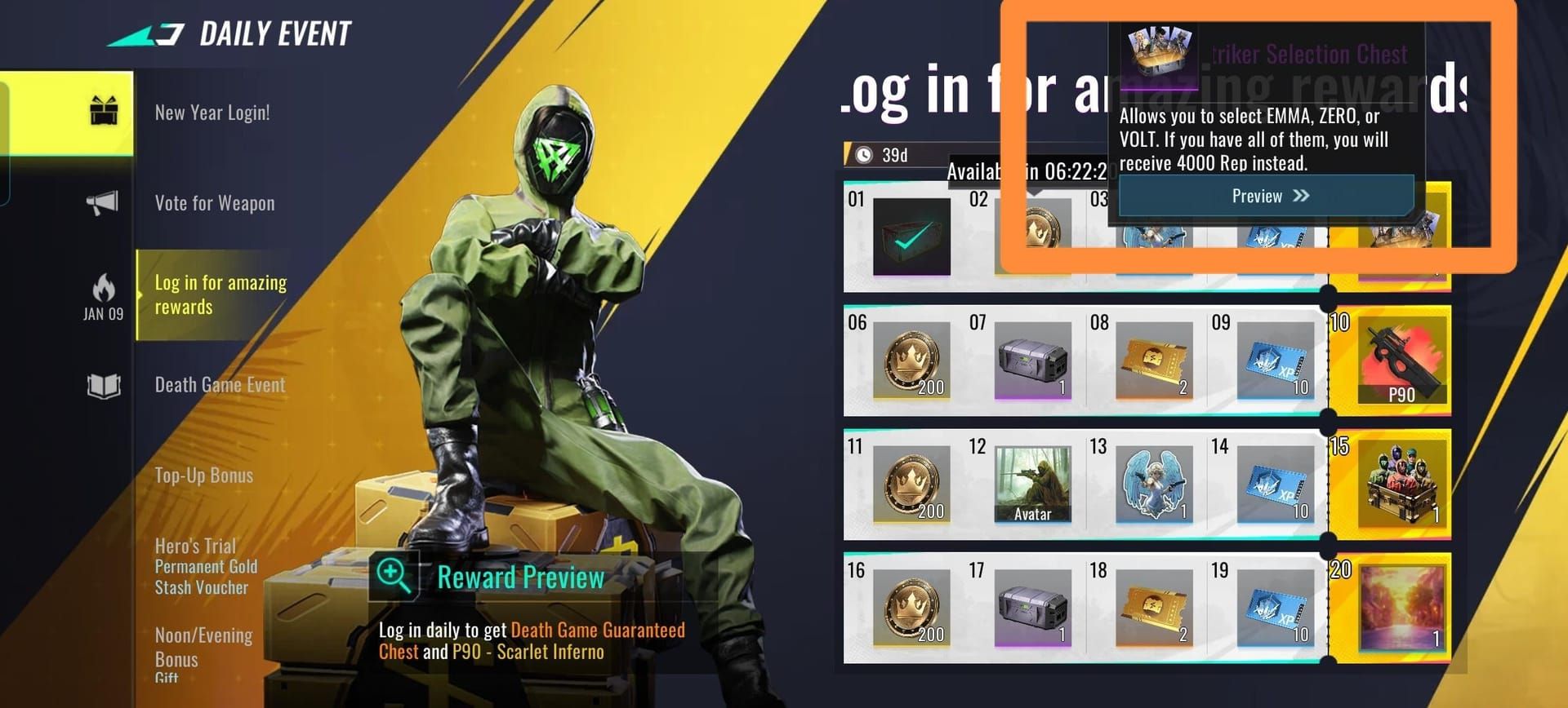 Perbandingan tingkatan dan hadiah Program Kreator Blood Strike