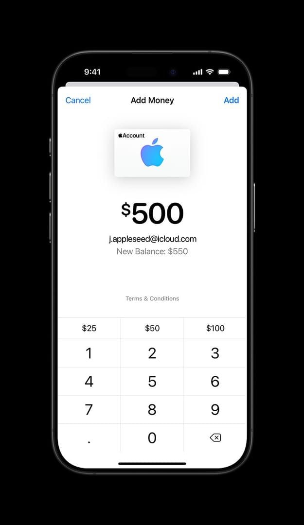 Apple Gift Card redemption interface screenshot