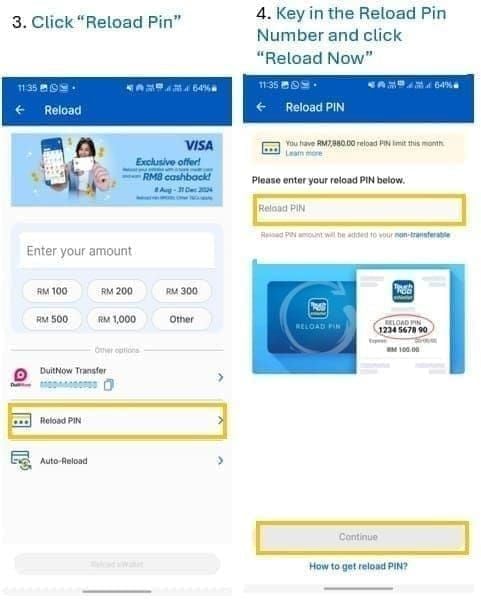 Visual comparison of TNG Reload Pin fees and promo savings chart