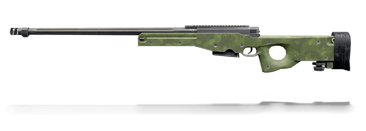 PUBG Mobile AWM sniper rifle with scope and attachments