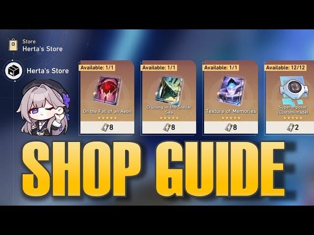 Interface de la boutique de Herta dans Honkai Star Rail montrant l'échange de Lueur immortelle contre des Pass spéciaux