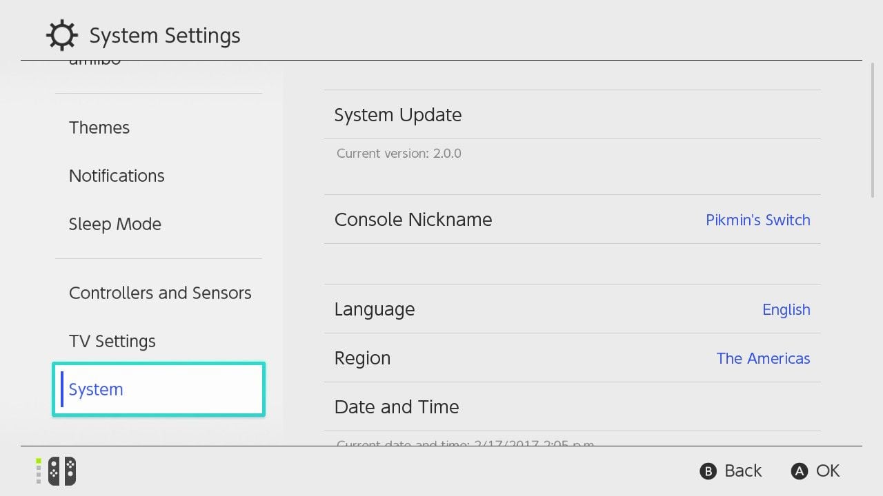 Página de configurações do perfil da Conta Nintendo exibindo a seleção de país ou região