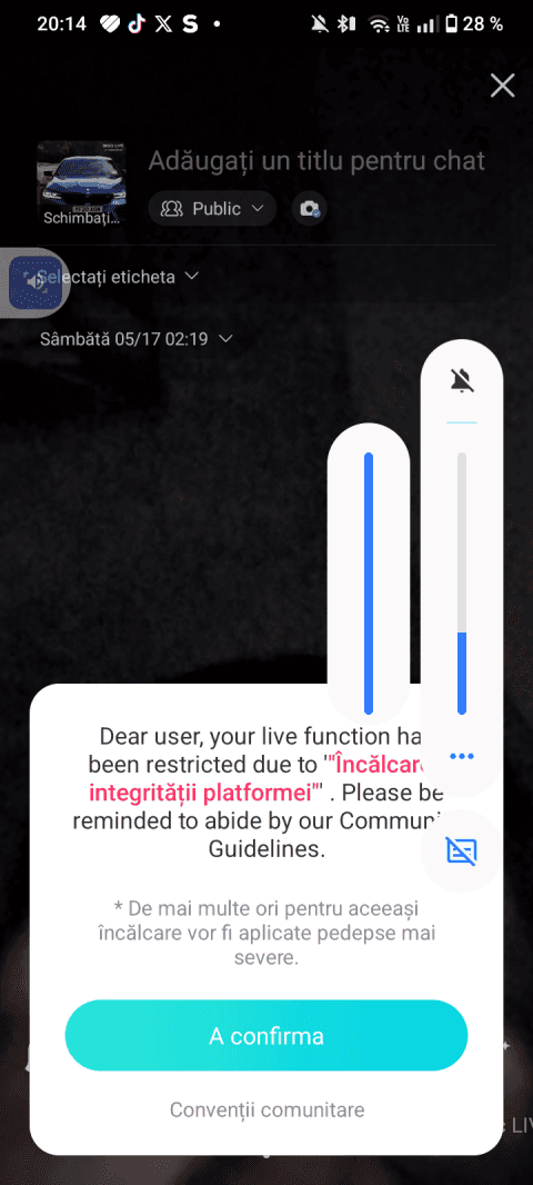 Bigo Live account suspension screen showing permanent ban message