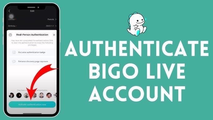 Bigo Live security settings showing two-factor authentication setup options