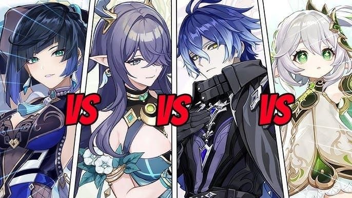 Genshin Impact character comparison between Lauma and Nahida showing their roles and abilities