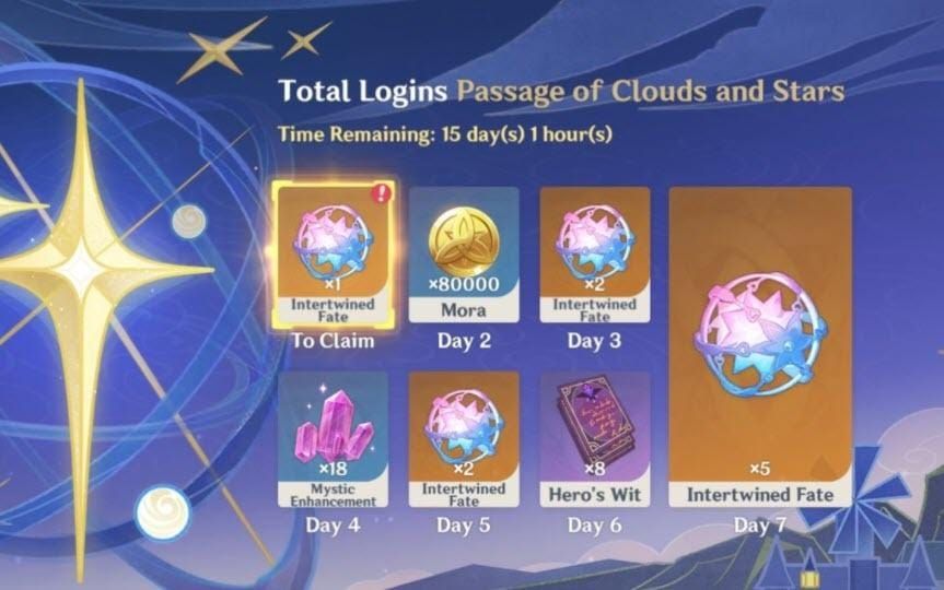 Genshin Impact 5th Anniversary rewards and events interface