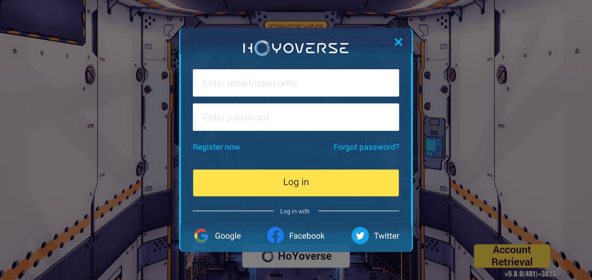 HoYoverse account registration form showing email and password fields