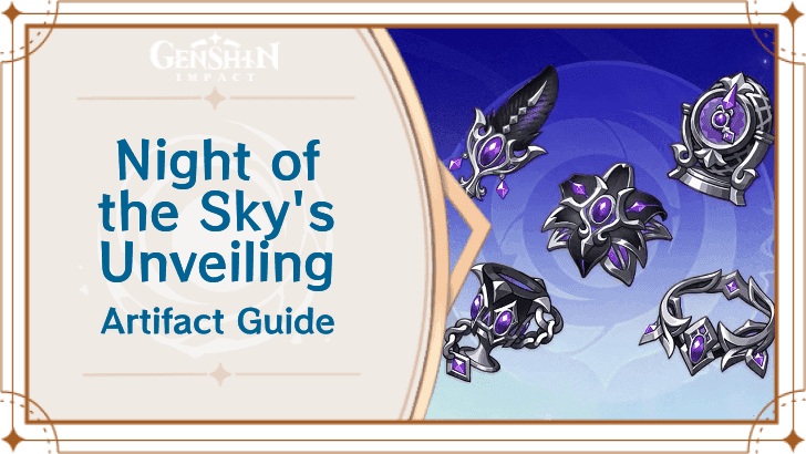 Genshin Impact Night of the Sky's Unveiling artifact set showing synergy bonuses