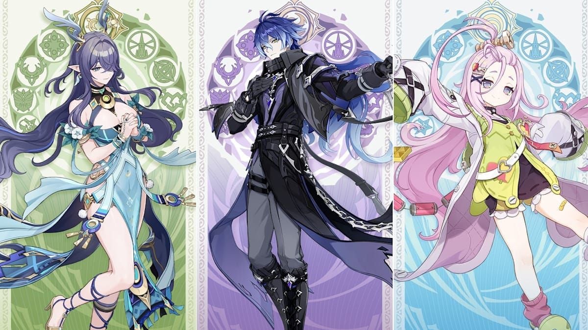 Official artwork of Genshin Impact 6.0 new characters Lauma and Flins