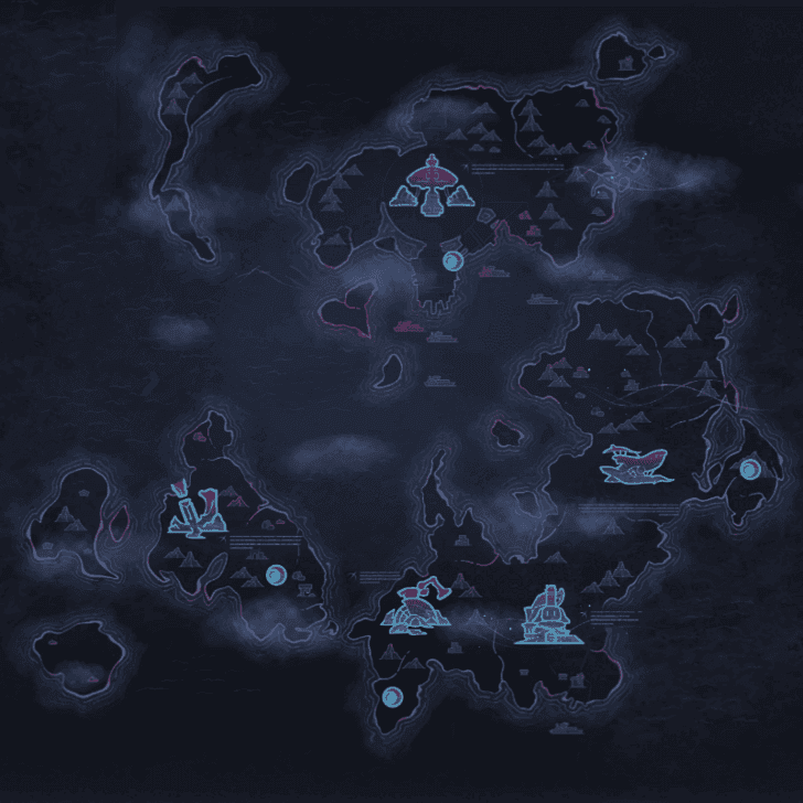 Nod-Krai map showing Radiant Moonfly and Knuckle Duckle boss locations