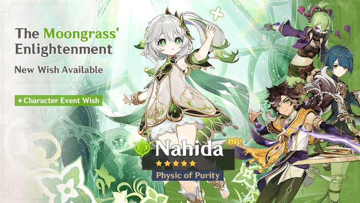 Genshin Impact character Nahida, featured in version 6.0 rerun banner