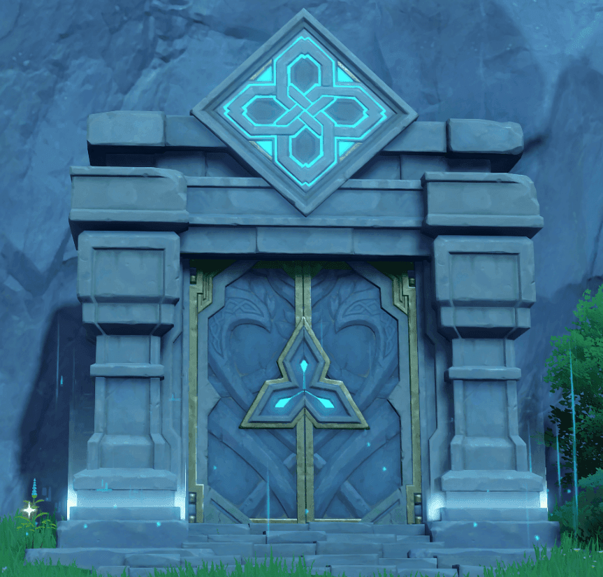 Genshin Impact 6.0 new domain entrance showing Blazing Ruins and Ancient Watchtower domains