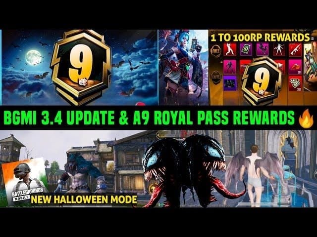 PUBG Mobile A15 Royale Pass Trick or Treats showing Halloween costume rewards