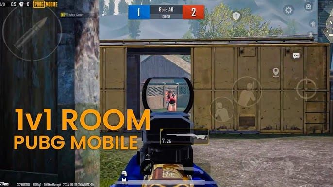 PUBG Mobile 1v1 Challenge mode interface showing lobby screen and challenge options