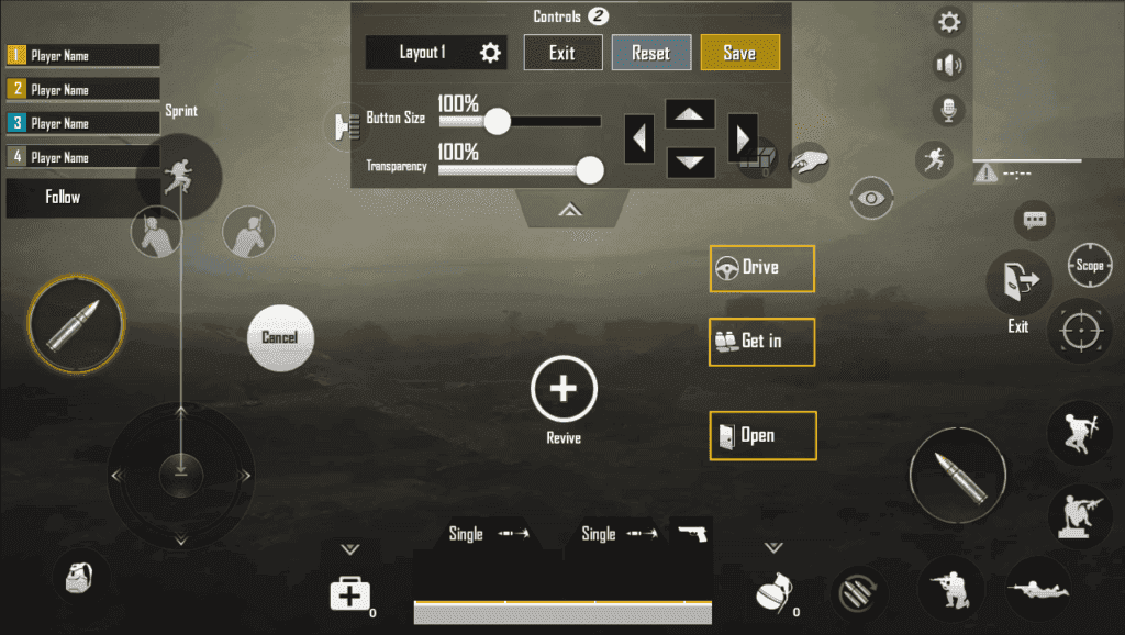 PUBG Mobile Mortar indirect-fire map targeting interface screenshot