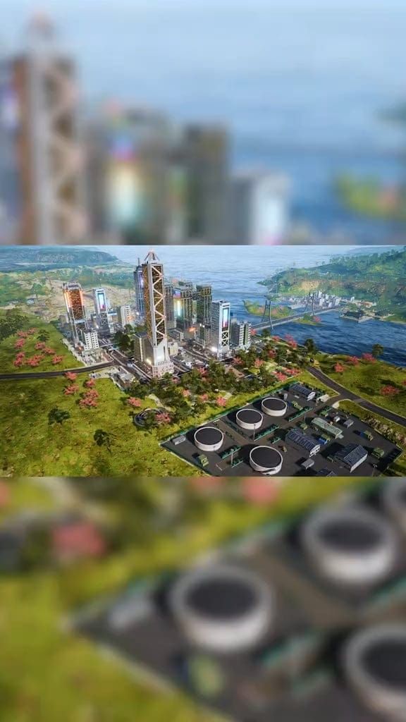 Jadena City urban landscape with skyscrapers and escalators in PUBG Mobile Rondo map