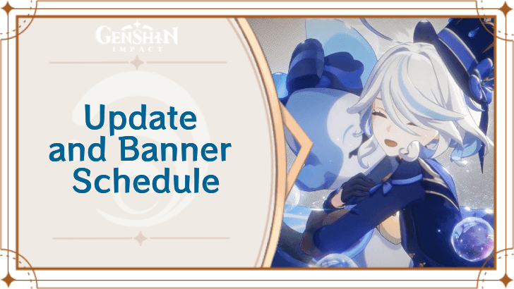 Genshin Impact 6.0 banner schedule interface showing Phase 1 and Phase 2 timelines
