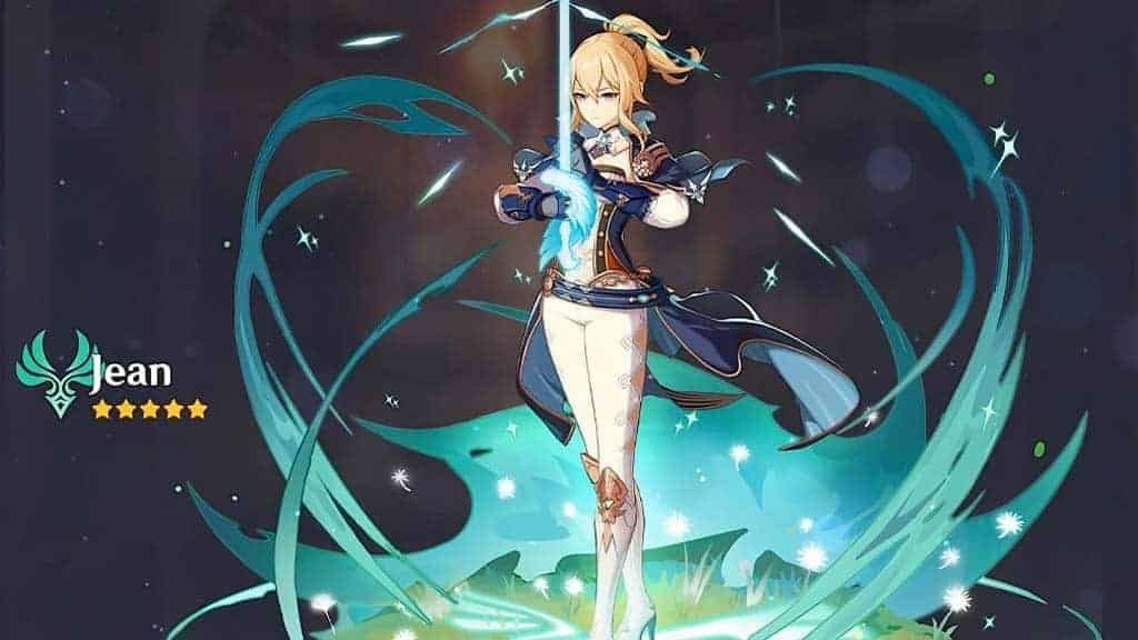 Jean from Genshin Impact demonstrating her support abilities