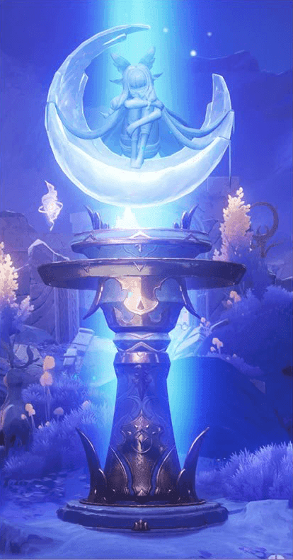 Statue of the New Moon monument in Genshin Impact Nod-Krai region