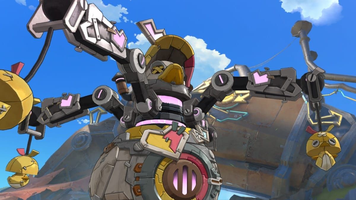 Genshin Impact screenshot of Knuckle Duckle mechanical duck boss battle in Clink-Clank Krumkake Craftshop