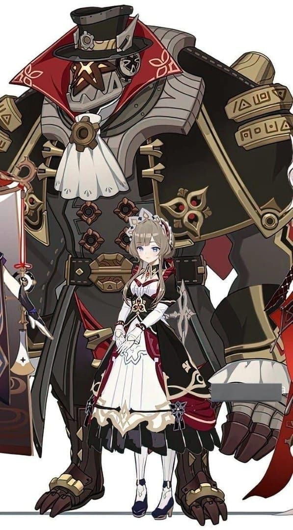 Sandrone, the 7th Fatui Harbinger, showing her porcelain-like appearance and wind-up key design