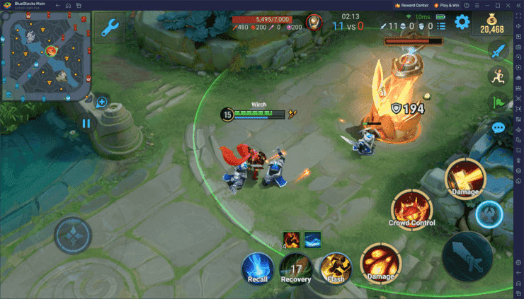 Honor of Kings gameplay comparison showing high frame rate performance on PC