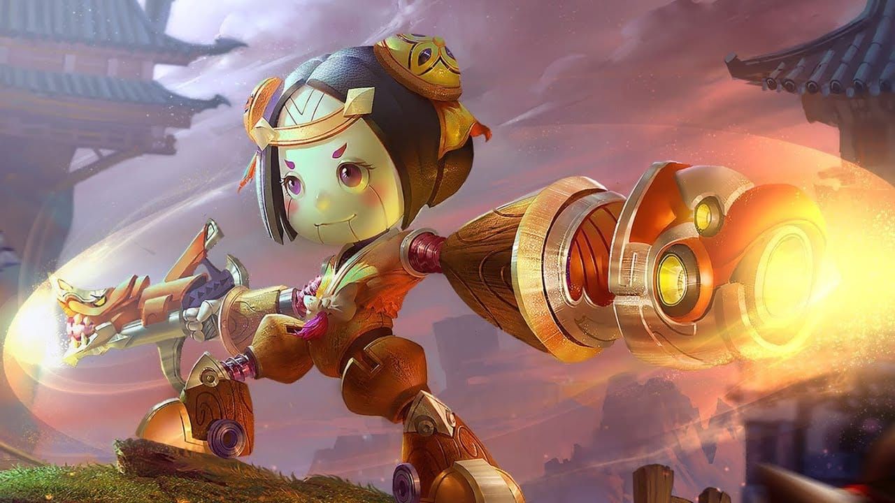 Luban No. 7 marksman hero from Honor of Kings displaying his abilities and character model