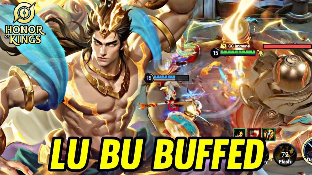 Honor of Kings characters Lu Bu, Guan Yu, and Mulan character portraits