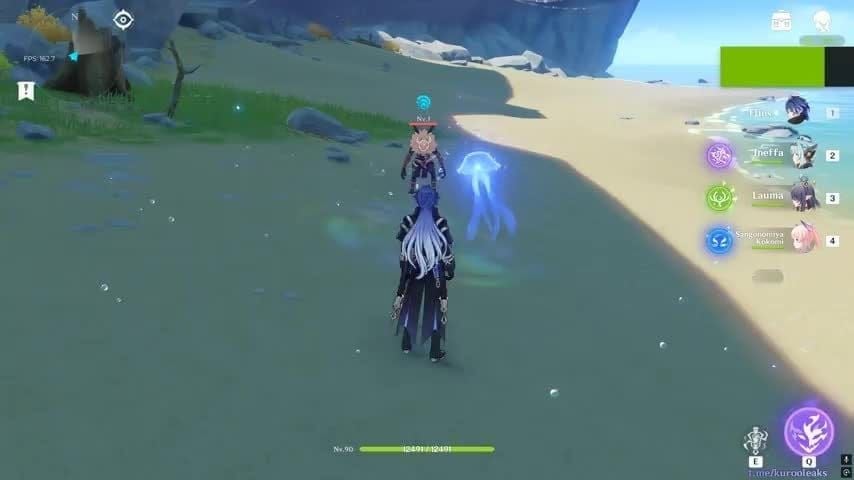 Flins character in Manifest Flame form during combat with Electro infusion effects