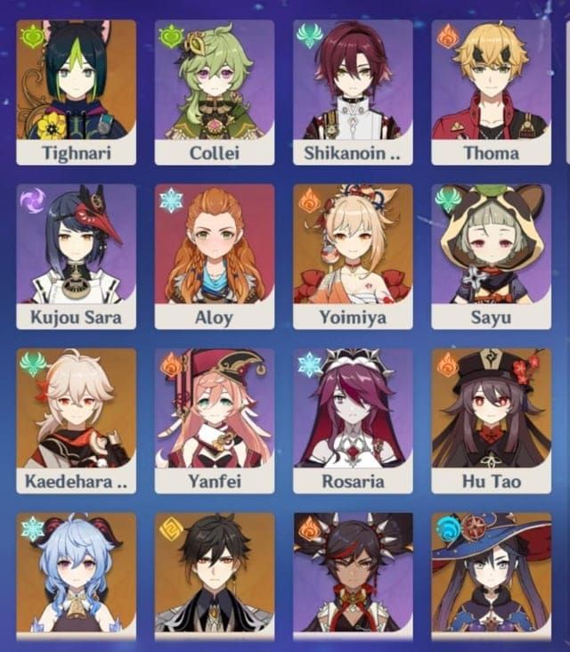 Bennett, Ganyu, and Hu Tao character showcase representing Tuesday/Friday domain priority characters