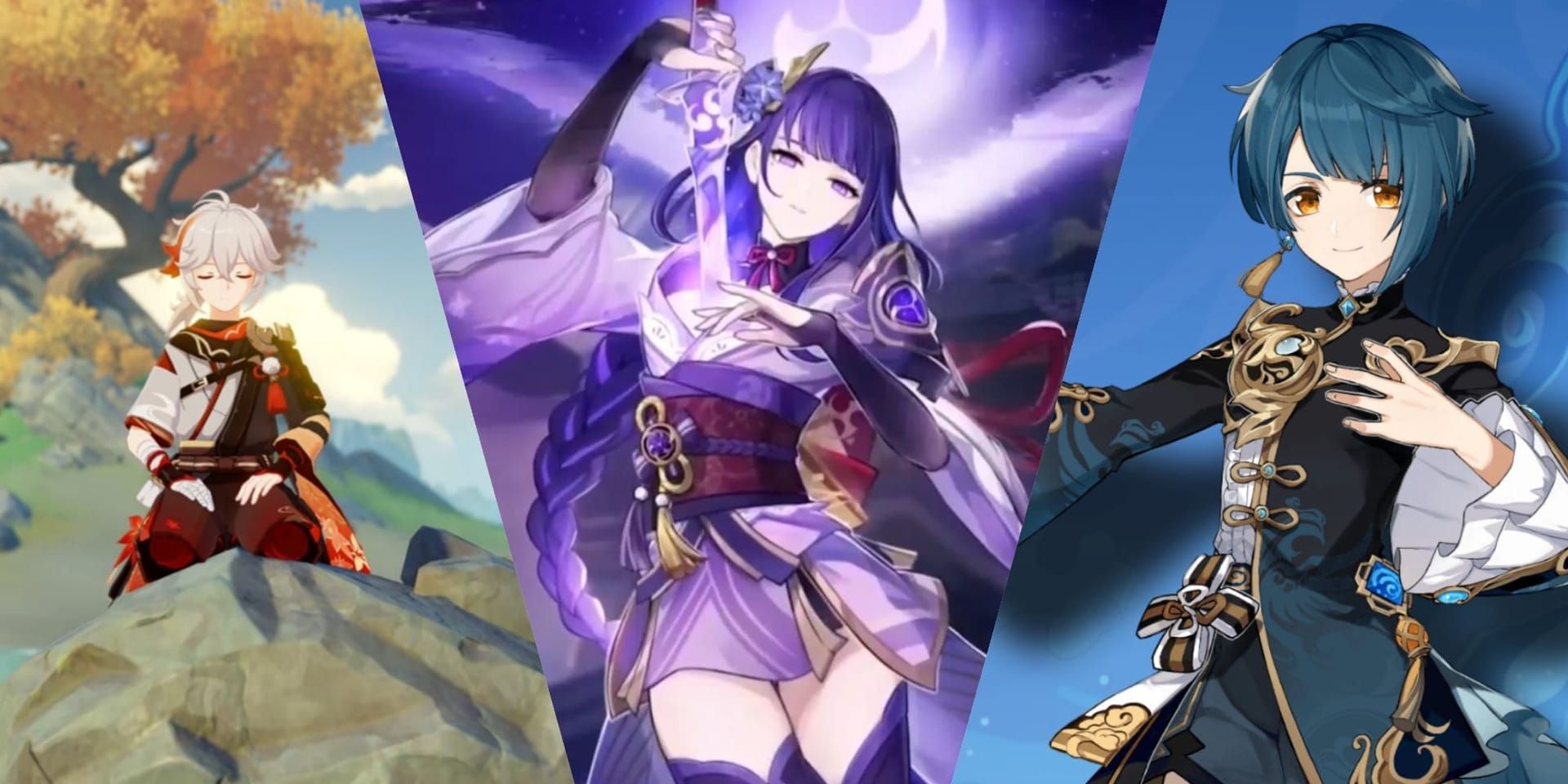 Key battery characters in Genshin Impact including Raiden Shogun, Fischl, Bennett, and Diona