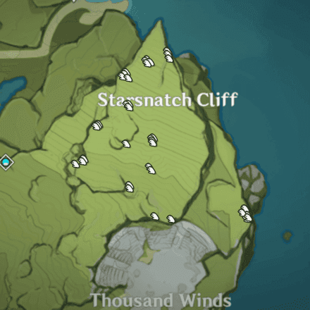 Cecilia flowers blooming on Starsnatch Cliff in Genshin Impact