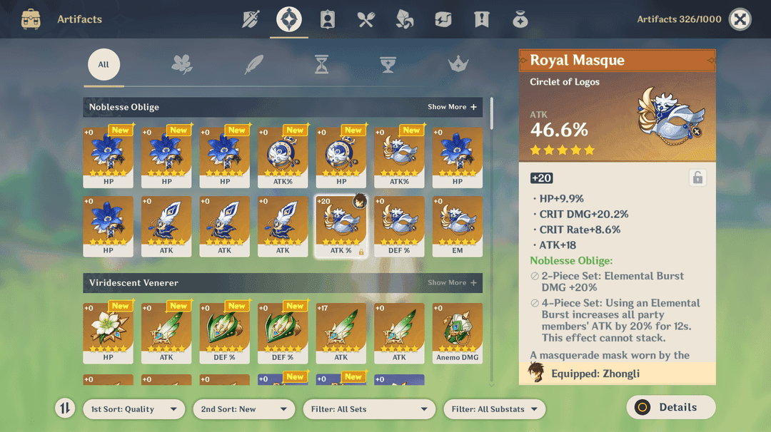 Genshin Impact inventory interface showing the Go to Collect feature for local specialty tracking
