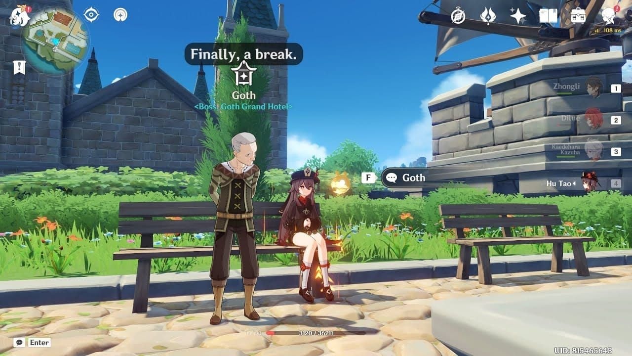 Goth NPC vendor in Mondstadt selling exclusive Serenitea Pot blueprints