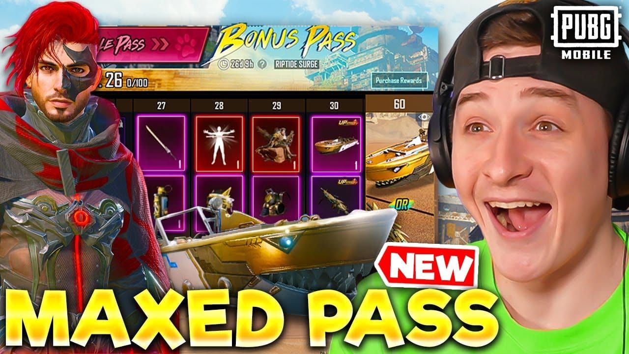 PUBG Mobile A14 Bonus Pass reward interface displaying available cosmetic items and progression levels