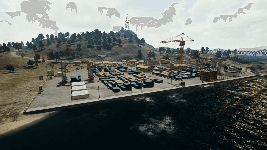 PUBG Mobile Novorepnoye Bridge showing mainland integration and tactical terrain