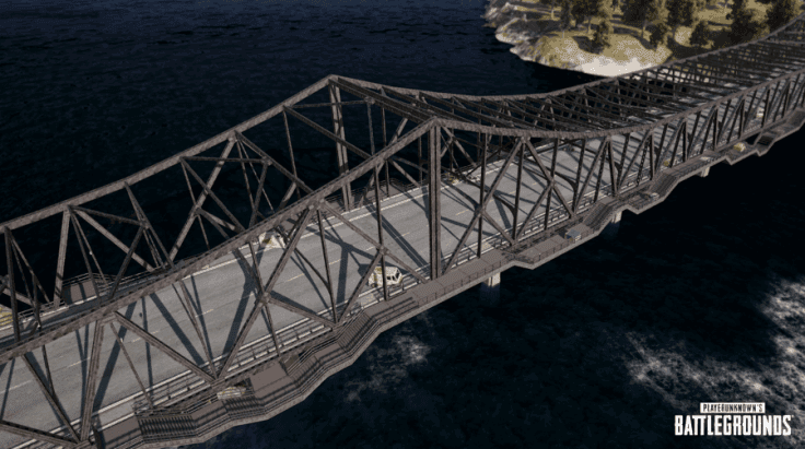 PUBG Mobile Sosnovka Bridge tactical overview showing bridge layout and strategic positions