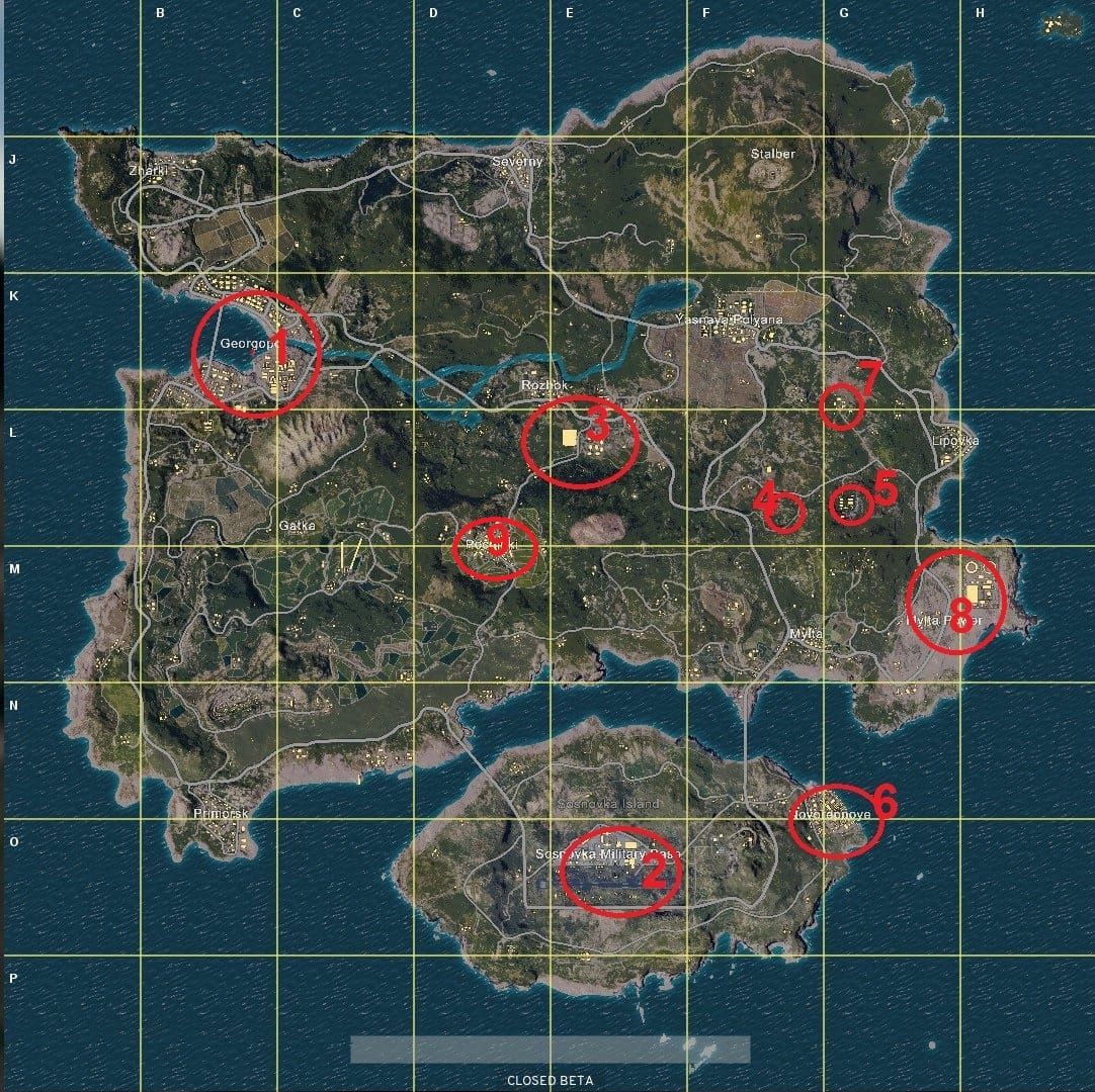 Comparison between crowded hot drop areas and peaceful secret loot locations in PUBG Mobile