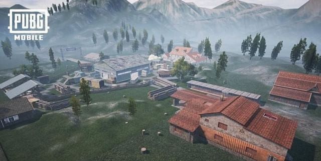 PUBG Mobile Warehouse TDM left compound elevation position with player on roof