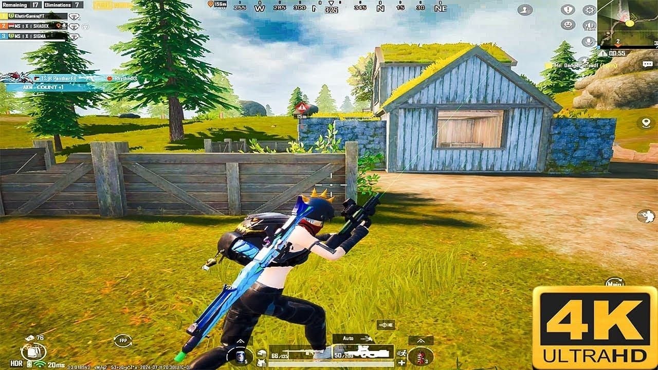 PUBG Mobile 90 FPS vs 60 FPS gameplay comparison showing smoother motion and reduced input lag