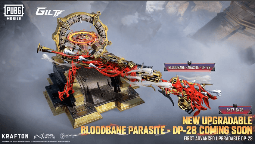 PUBG Mobile DP-28 Bloodbane Parasite Ultimate skin showcase