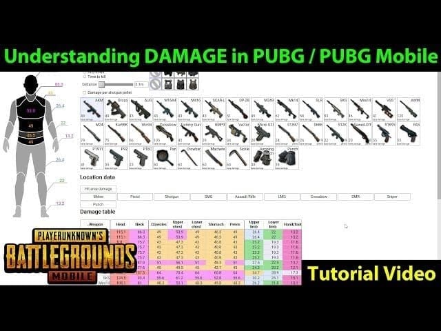 PUBG Mobile gameplay screenshot showing M416 and AKM damage numbers against armored opponents