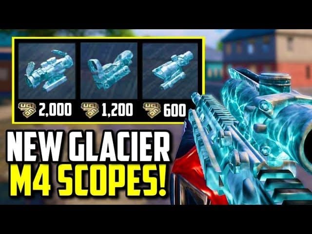 PUBG Mobile weapon attachments including scopes, grips, and muzzle attachments