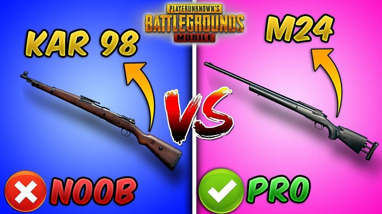 PUBG Mobile M24 vs Kar98k damage comparison screenshot