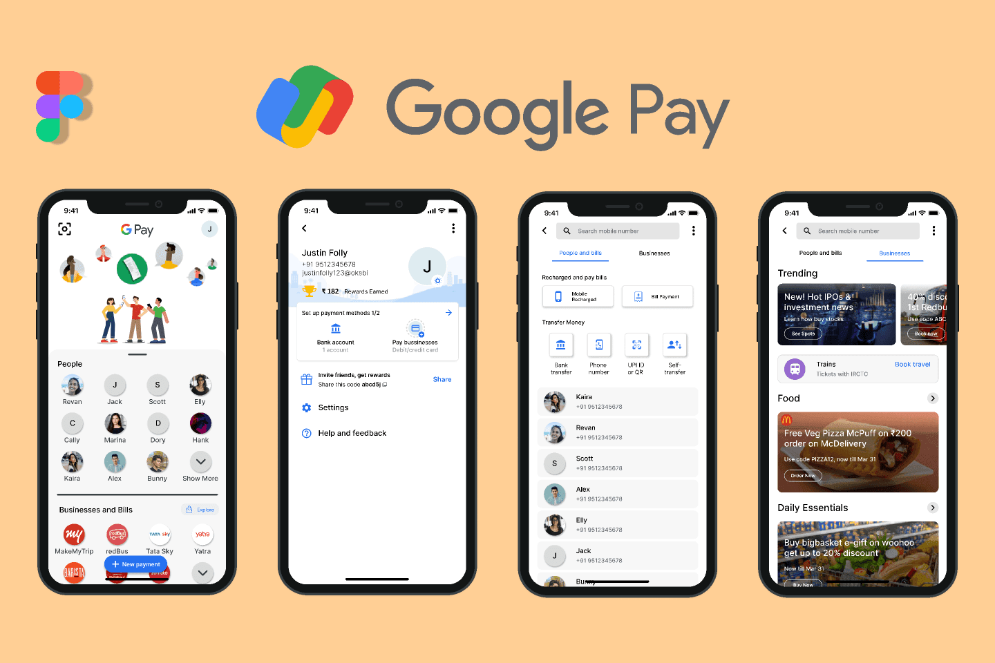 Google Pay application interface displaying payment method setup options