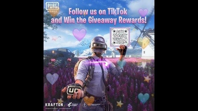 Official PUBG Mobile giveaway event announcement showing UC prizes and participation requirements